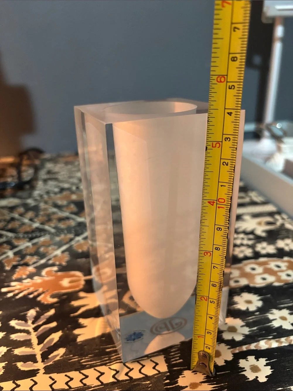 Jonathan Adler Clear Acrylic Home Accent with Frosted White Interior